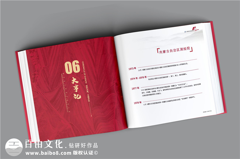 單位40周年紀念冊-測繪院企業(yè)40周年慶畫冊設計怎么做