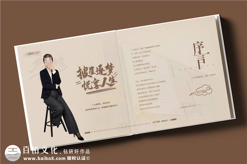 女領(lǐng)導退休/調(diào)任/離職/履新/升遷紀念冊設(shè)計定制